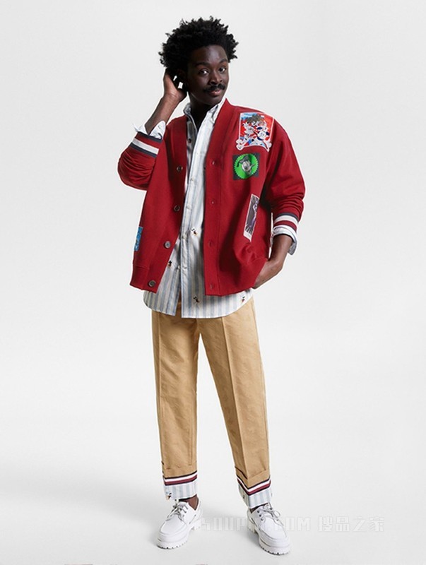 【DISNEY联名系列】23新款男纯棉卡通宽松开襟卫衣开衫31612