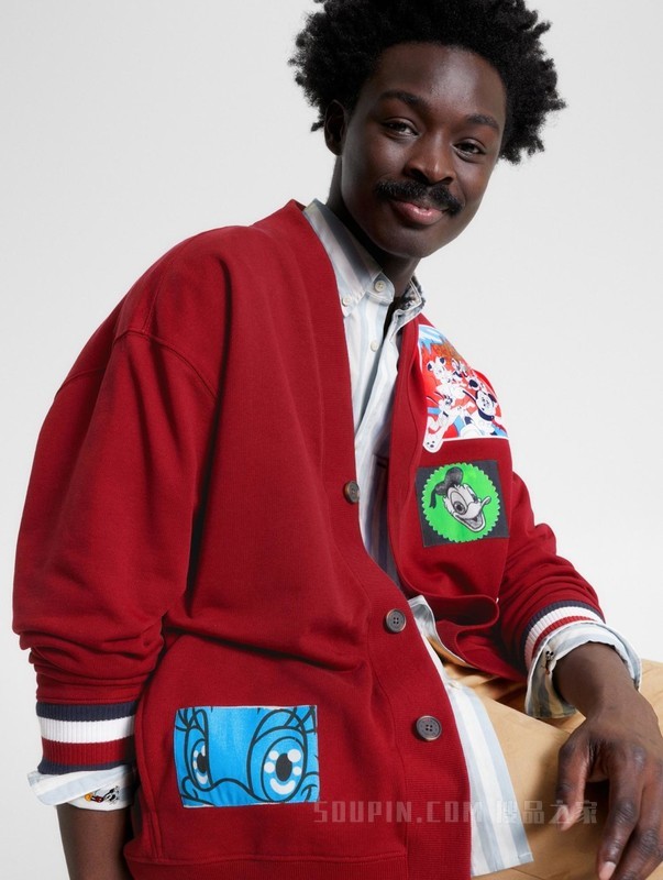 【DISNEY联名系列】23新款男纯棉卡通宽松开襟卫衣开衫31612