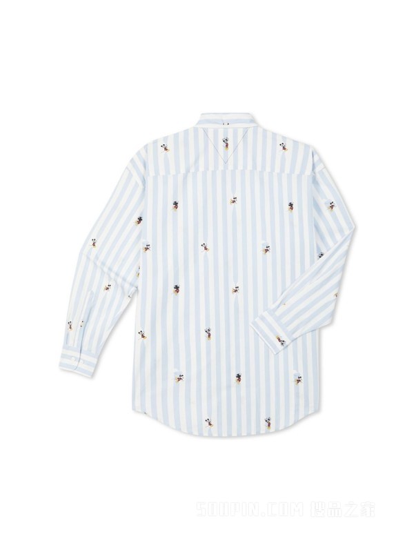 【DISNEY联名系列】23新款男女纯棉府绸条纹宽松衬衫31607