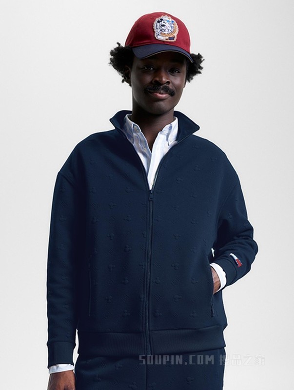 【DISNEY联名系列】23新款男女暗纹提花宽松版卫衣外套31614