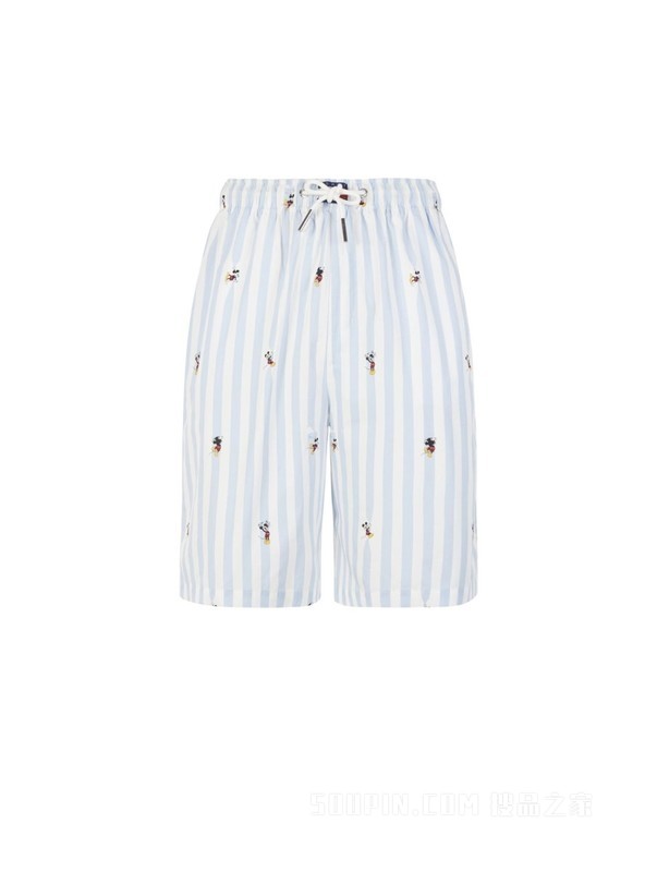 【DISNEY联名系列】23新款男女纯棉府绸条纹提花短裤32454