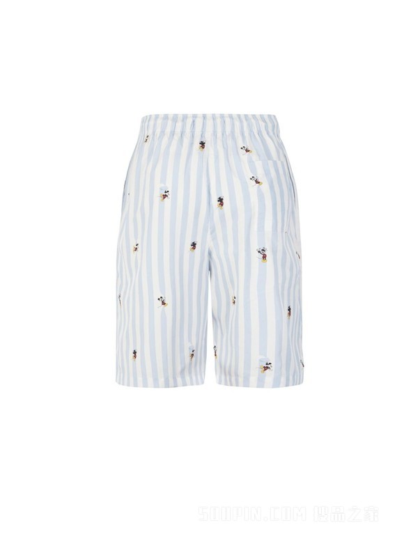 【DISNEY联名系列】23新款男女纯棉府绸条纹提花短裤32454