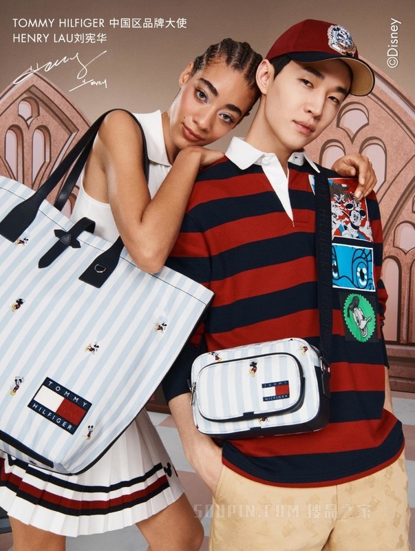 【DISNEY联名系列】23新款男装纯棉条纹宽松长袖POLO衫31619