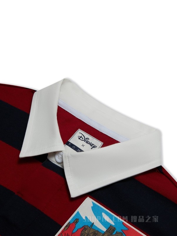 【DISNEY联名系列】23新款男装纯棉条纹宽松长袖POLO衫31619