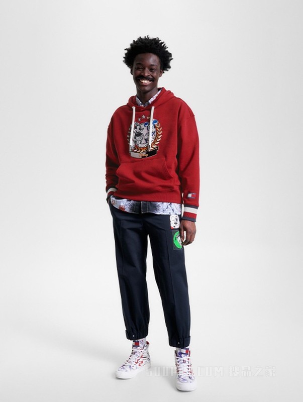 【DISNEY联名系列】23新款男女重磅抽绳宽松连帽卫衣32456