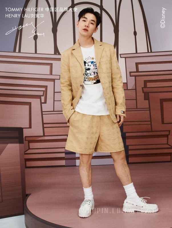 【DISNEY联名系列】23新款男装纯棉暗纹提花西装短裤31603