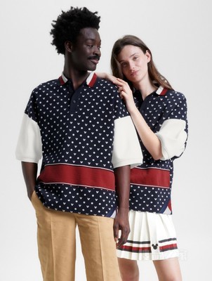 【DISNEY联名系列】23新款男女米奇波点提花短袖POLO衫31620