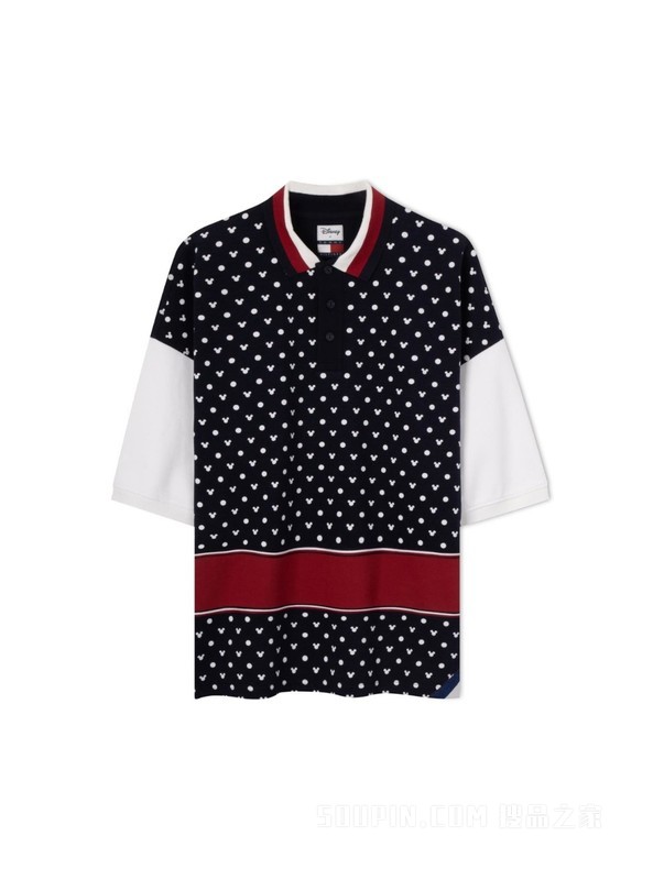 【DISNEY联名系列】23新款男女米奇波点提花短袖POLO衫31620