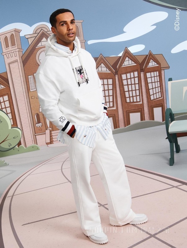 【DISNEY联名系列】23新款男女纯棉暗襟翻边宽松长裤31600