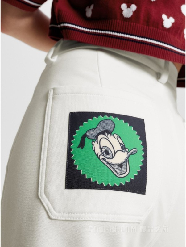 【DISNEY联名系列】23新款男女纯棉暗襟翻边宽松长裤31600
