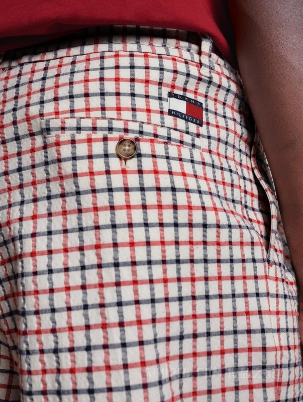 【DISNEY联名系列】23新款男装格纹抽绳宽松西装短裤31605