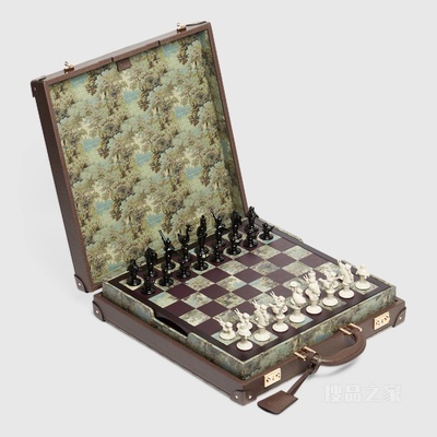 装饰木制棋盘 米色和象牙白