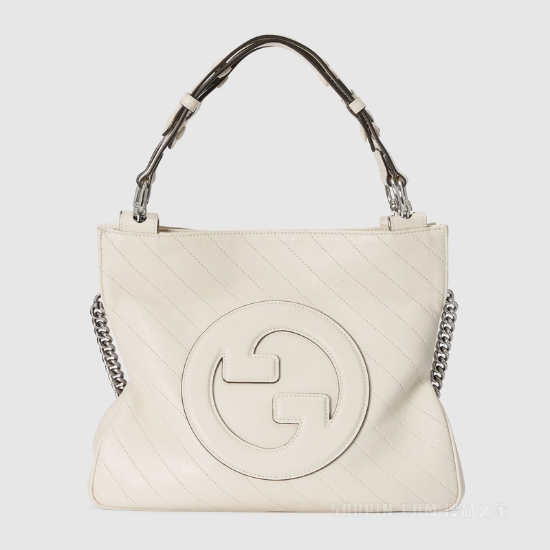 Gucci Blondie系列小号托特包 白色皮革