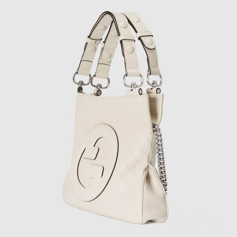 Gucci Blondie系列小号托特包 白色皮革