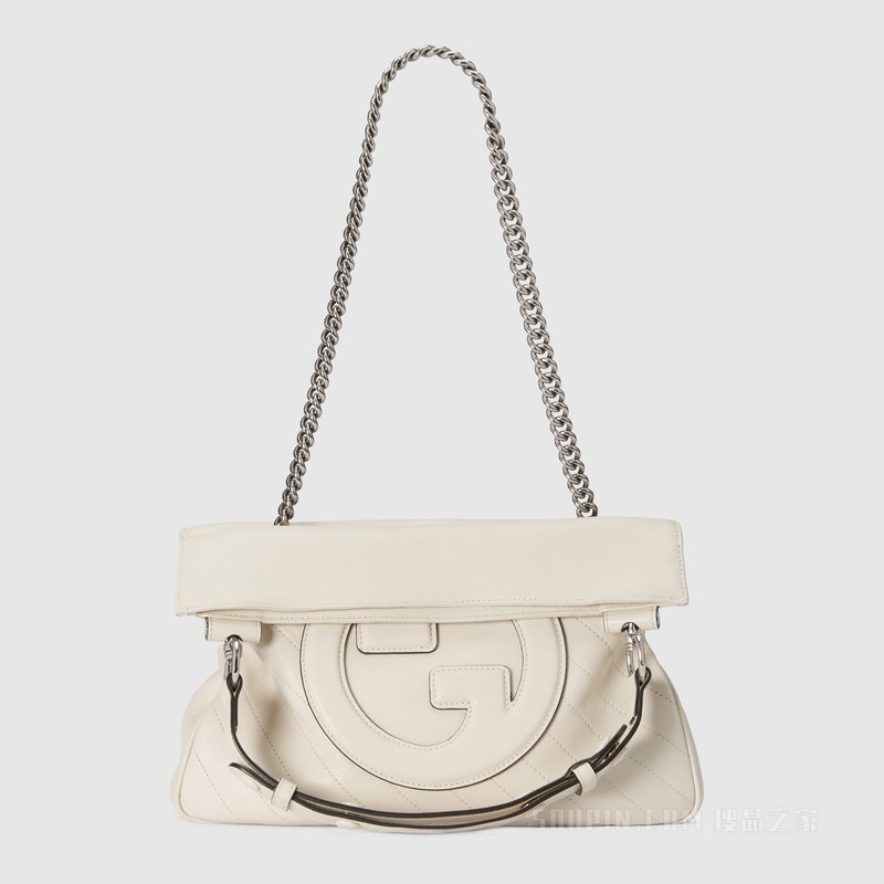 Gucci Blondie系列小号托特包 白色皮革