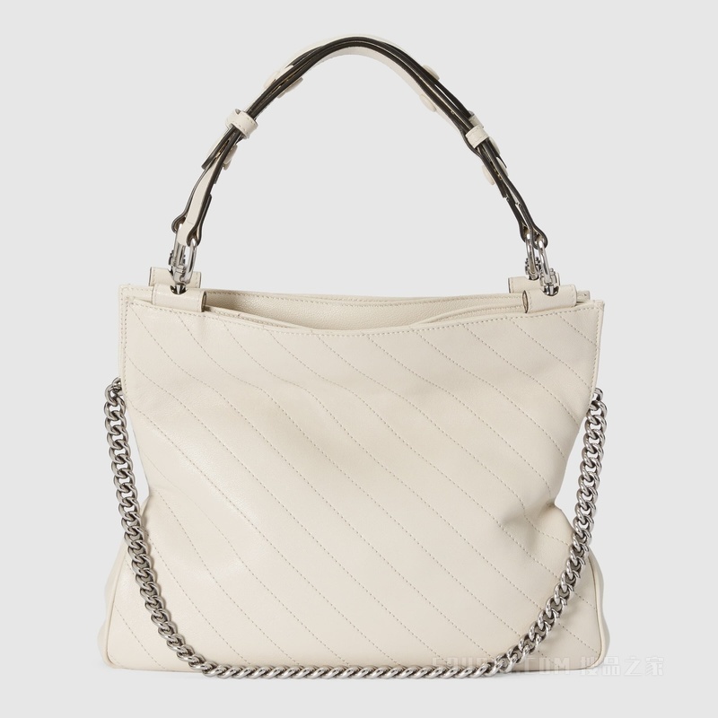 Gucci Blondie系列小号托特包 白色皮革