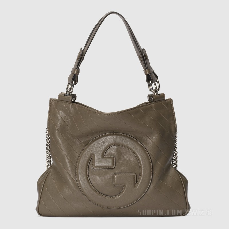 Gucci Blondie系列小号托特包 棕色皮革