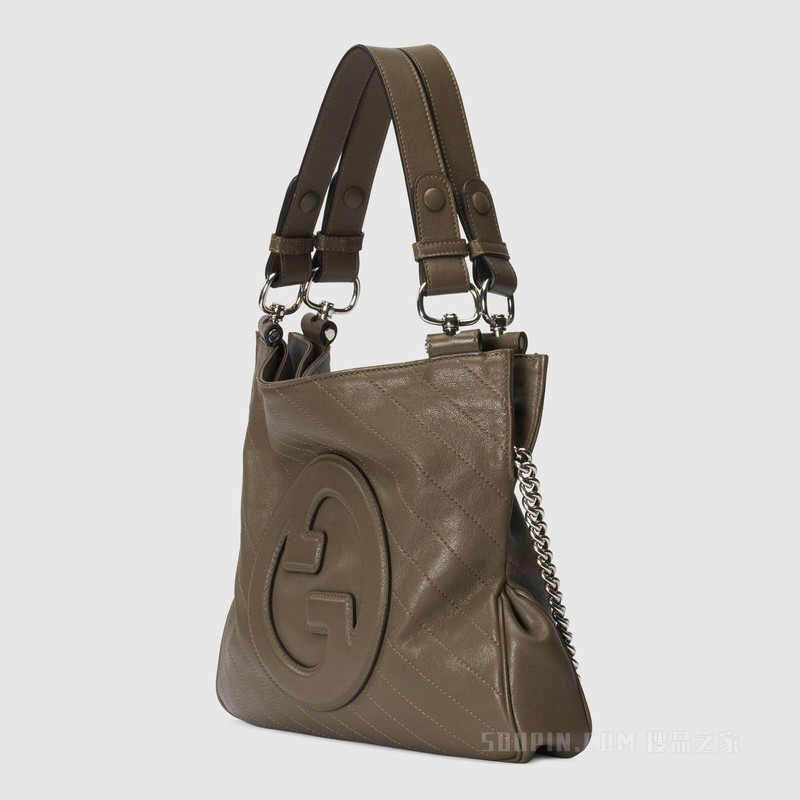 Gucci Blondie系列小号托特包 棕色皮革