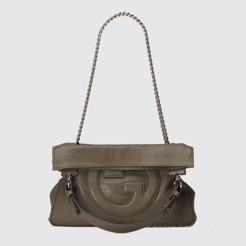 Gucci Blondie系列小号托特包 棕色皮革