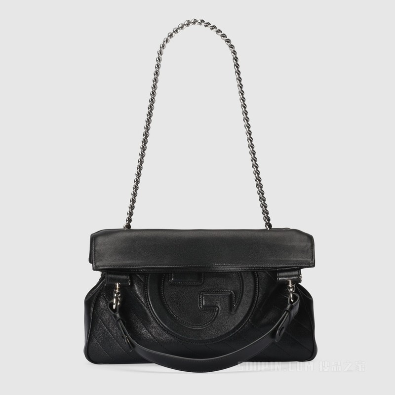Gucci Blondie系列小号托特包 黑色皮革