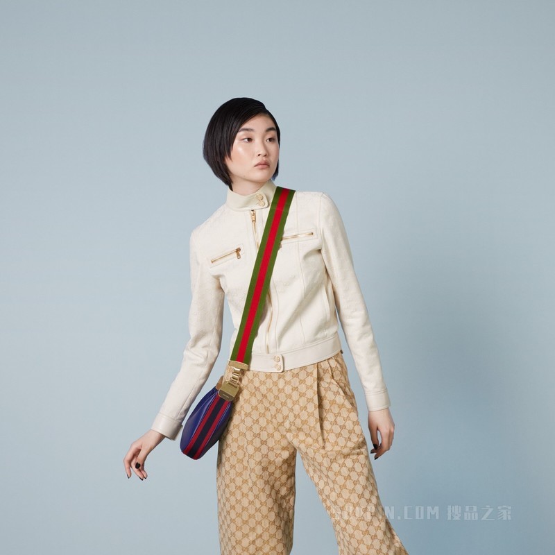 Gucci Attache系列小号肩背包 蓝色皮革