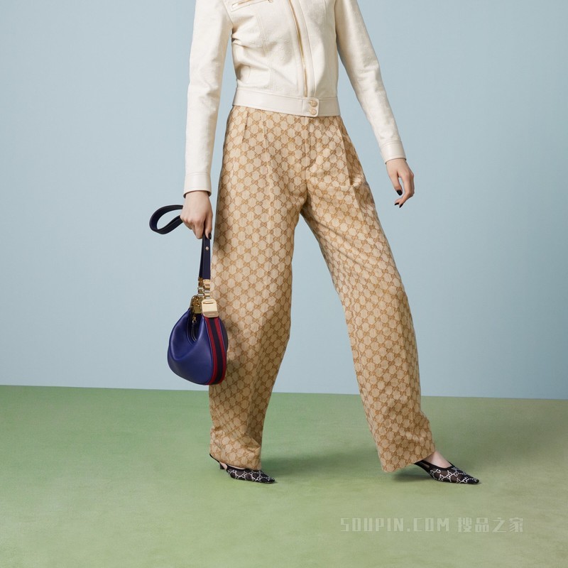 Gucci Attache系列小号肩背包 蓝色皮革