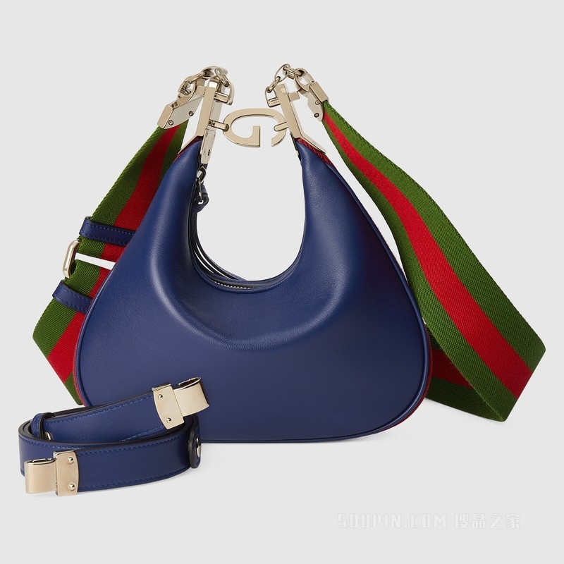 Gucci Attache系列小号肩背包 蓝色皮革