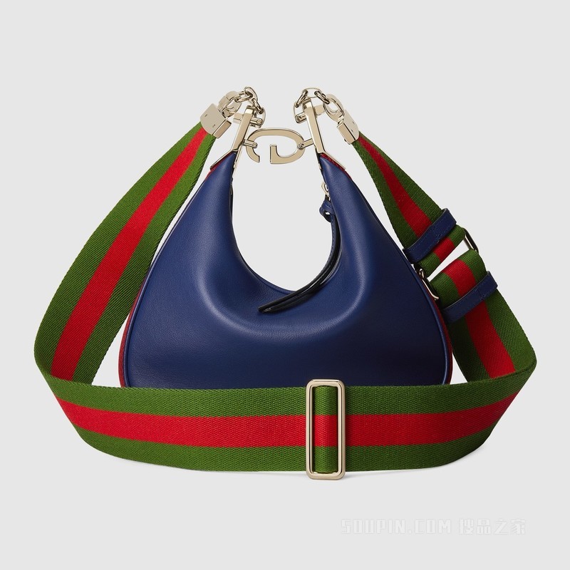 Gucci Attache系列小号肩背包 蓝色皮革