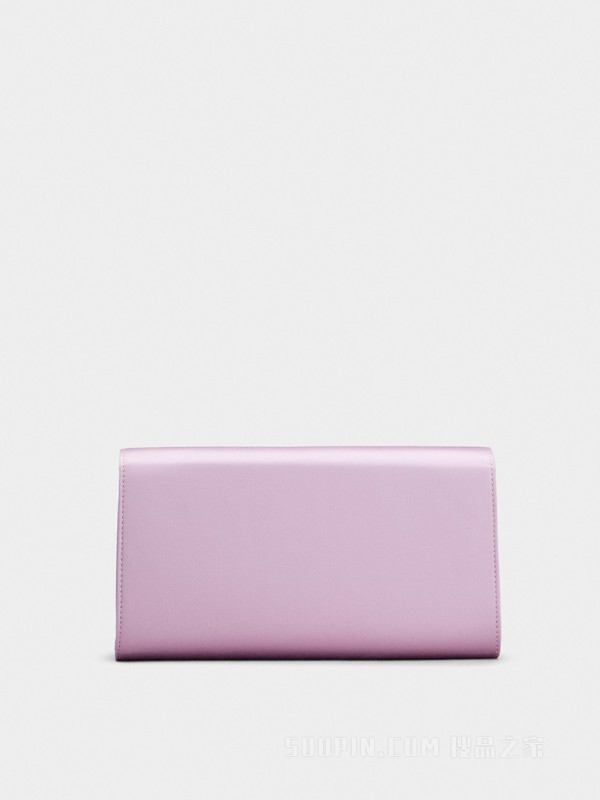 Flower Strass花钻丝缎手拿包 紫色