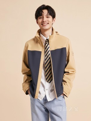 23新款男装休闲拼色可收纳连帽合身版户外夹克外套31655