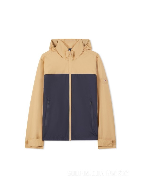23新款男装休闲拼色可收纳连帽合身版户外夹克外套31655