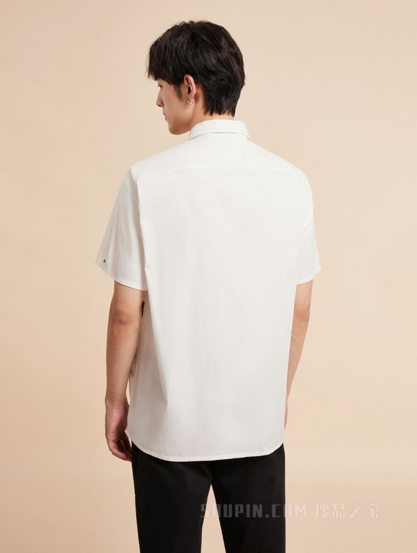 23新款春夏男装纯棉拼色刺绣合身版短袖衬衫MW0MW31841