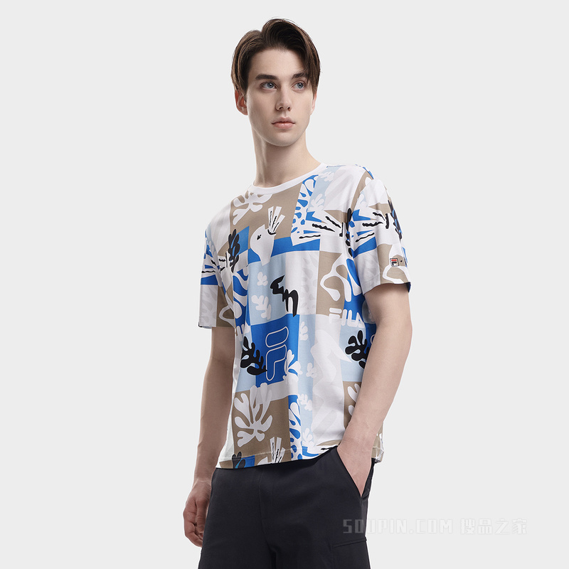 FILA x THE MET联名男子时尚休闲短袖T裇