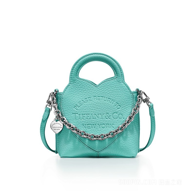 Return to Tiffany™ 系列白色皮革微型手袋