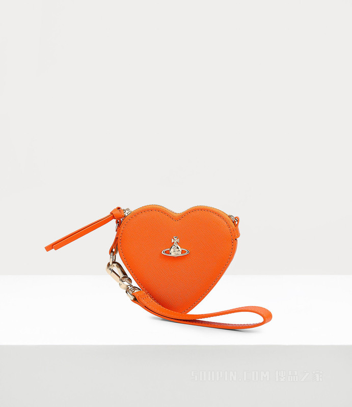 Saffiano Heart Wristlet