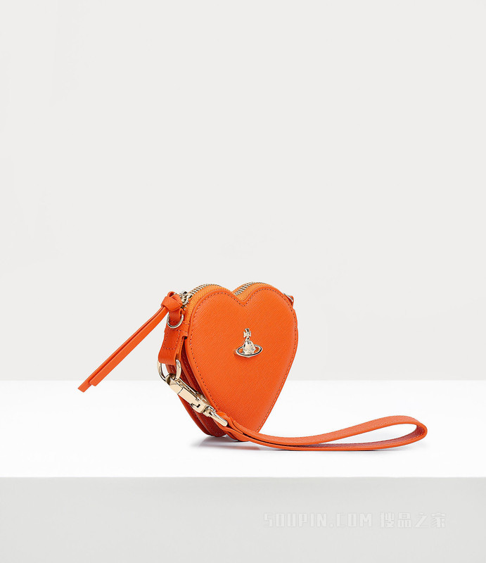 Saffiano Heart Wristlet