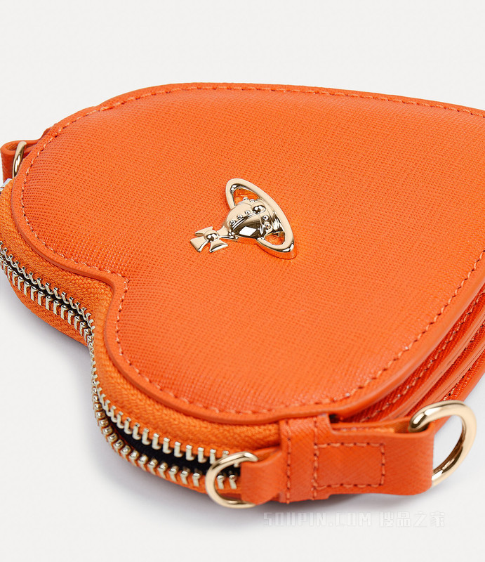 Saffiano Heart Wristlet