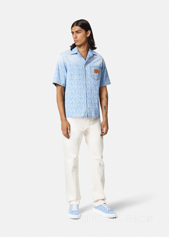 Versace Allover丹宁衬衫