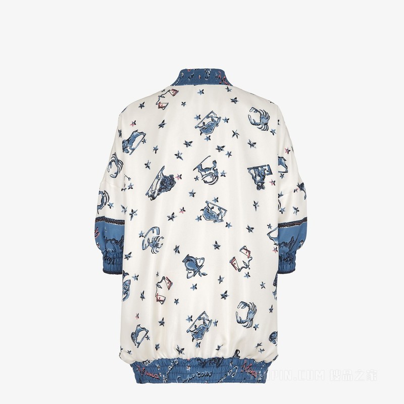 紧身夹克 拼色桑蚕丝两面穿飞行员夹克