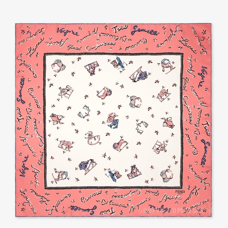 FENDI Astrology方巾 印花桑蚕丝方巾
