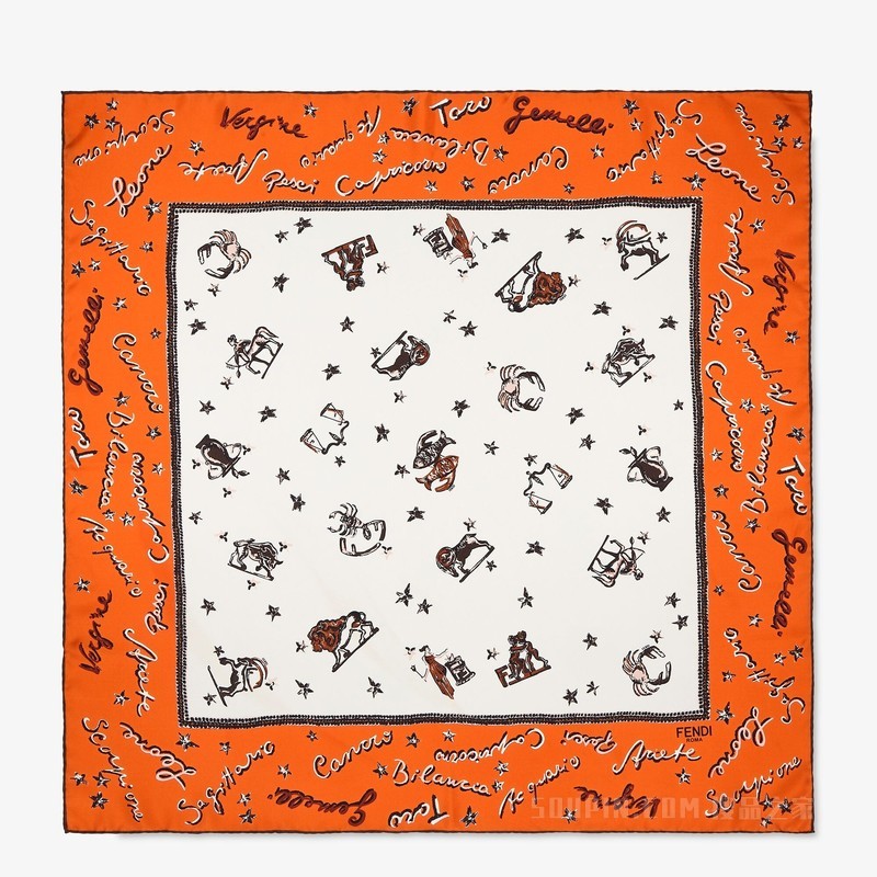 FENDI Astrology方巾 印花桑蚕丝方巾