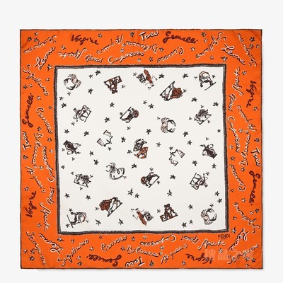 FENDI Astrology方巾 印花桑蚕丝方巾