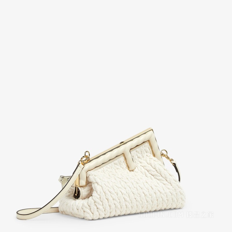 FENDI First小号手袋 白色梭织布料手袋