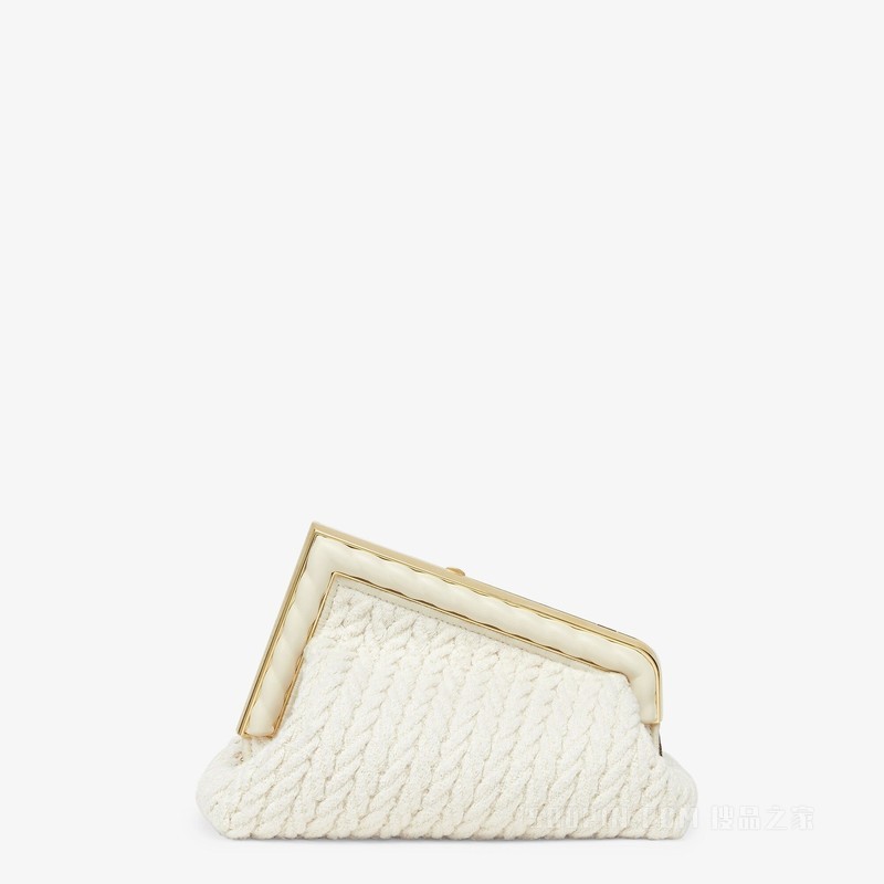 FENDI First小号手袋 白色梭织布料手袋