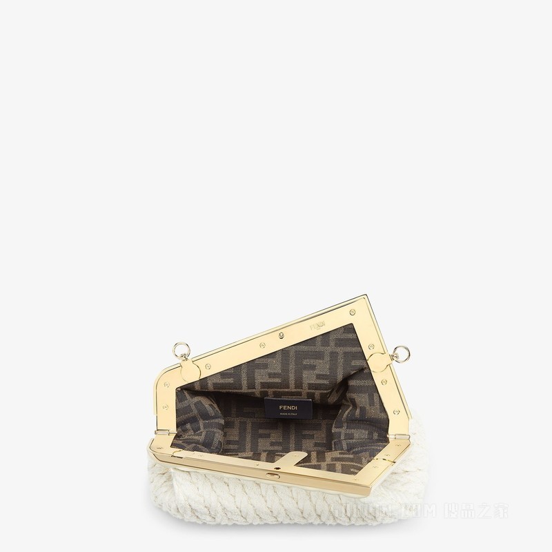 FENDI First小号手袋 白色梭织布料手袋