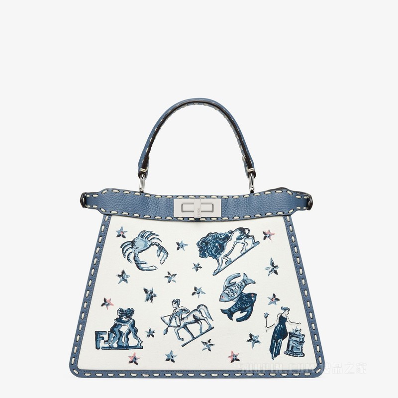 Peekaboo ISeeU中号手袋 帆布手袋，饰有FENDI Astrology印记
