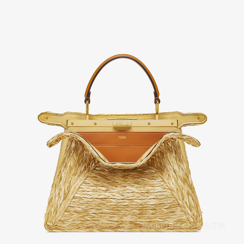 Peekaboo ISeeU中号手袋 天然草编手袋