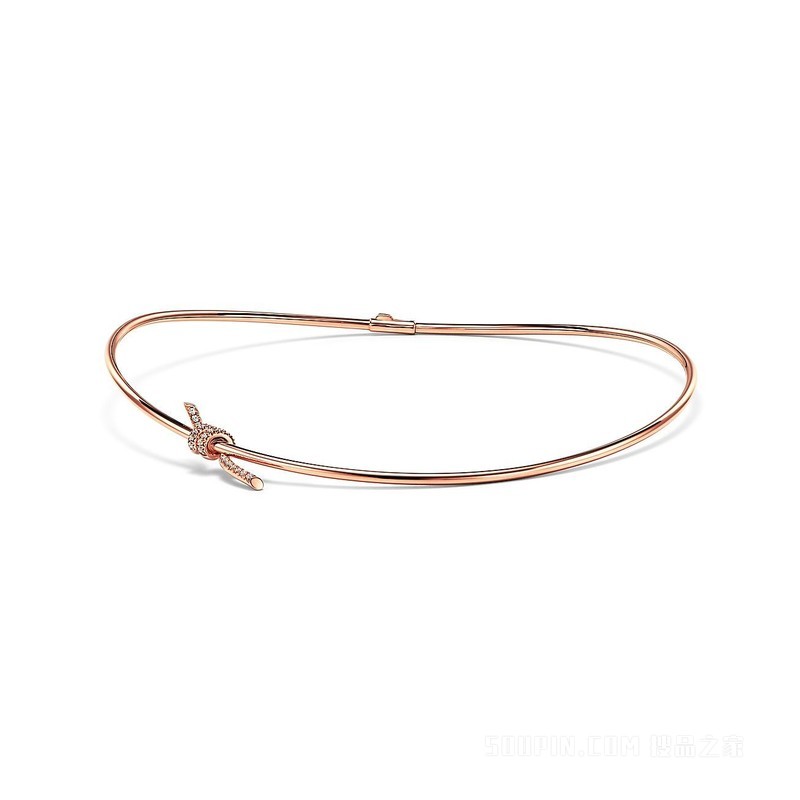 Tiffany Knot 系列 18K 玫瑰金镶钻项链