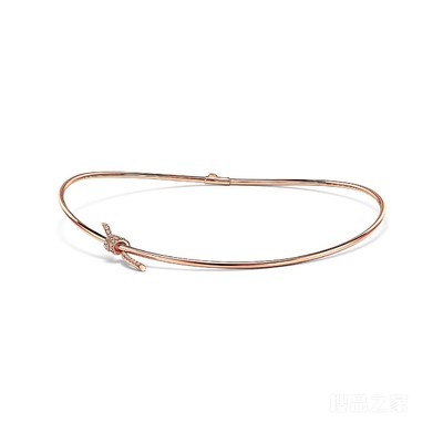 Tiffany Knot 系列 18K 玫瑰金镶钻项链