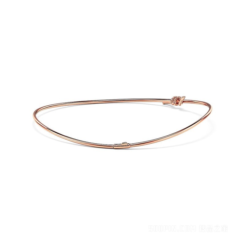 Tiffany Knot 系列 18K 玫瑰金镶钻项链
